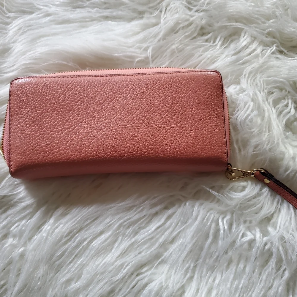 Michael Kors Coral Leather Wristlet